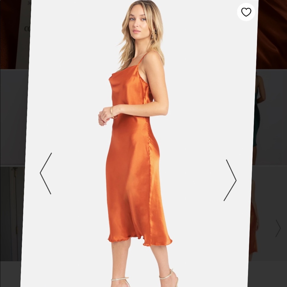 bebe SATIN COWL NECK SLIP MIDI DRESS